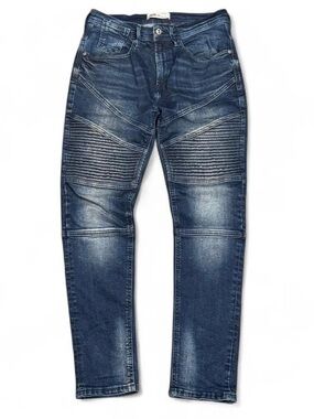 Zara Faded Biker Moto Bleached Slim Skinny Jeans